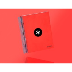 Cuaderno espiral a5 micro antartik tapa forrada 120 h 100g horizontal 5 bandas6 taladros colores surtidos