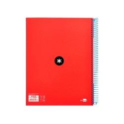 Cuaderno espiral a4 micro antartik tapa forrada 120h 90 gr horizontal 5 bandas 4 taladros colores surtidos