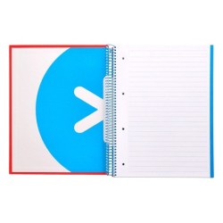 Cuaderno espiral a4 micro antartik tapa forrada 120h 90 gr horizontal 5 bandas 4 taladros colores surtidos