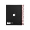 Cuaderno espiral a5 micro antartik tapa forrada 120h 90g liso con bandas 6 taladros color negro