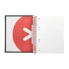 Cuaderno espiral a5 micro antartik tapa forrada 120h 90g liso con bandas 6 taladros color negro