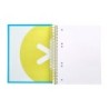 Cuaderno espiral a5 micro antartik tapa forrada 120h 90g liso con bandas 6 taladros color azul