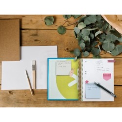 Cuaderno espiral a5 micro antartik tapa forrada 120h 90g liso con bandas 6 taladros color azul