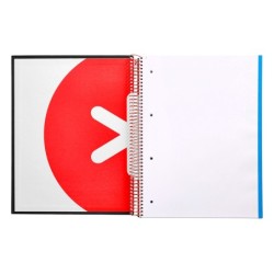 Cuaderno espiral a4 micro antartik tapa forrada 120h 90 gr liso con bandas 4 taladros color negro