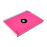 Cuaderno espiral a4 micro antartik tapa forrada 120h 90 gr liso con bandas 4 taladros color rosa fluor