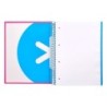 Cuaderno espiral a4 micro antartik tapa forrada 120h 90 gr liso con bandas 4 taladros color rosa fluor