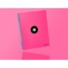 Cuaderno espiral a4 micro antartik tapa forrada 120h 90 gr liso con bandas 4 taladros color rosa fluor