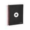 Cuaderno espiral a5 micro antartik tapa forrada120h 90 gr cuadro 5mm 5 bandas6 taladros color negro