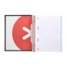 Cuaderno espiral a5 micro antartik tapa forrada120h 90 gr cuadro 5mm 5 bandas6 taladros color negro