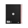 Cuaderno espiral a5 micro antartik tapa forrada120h 90 gr cuadro 5mm 5 bandas6 taladros color negro