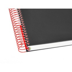 Cuaderno espiral a5 micro antartik tapa forrada120h 90 gr cuadro 5mm 5 bandas6 taladros color negro