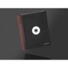 Cuaderno espiral a5 micro antartik tapa forrada120h 90 gr cuadro 5mm 5 bandas6 taladros color negro