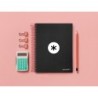 Cuaderno espiral a5 micro antartik tapa forrada120h 90 gr cuadro 5mm 5 bandas6 taladros color negro