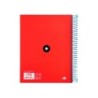 Cuaderno espiral a5 micro antartik tapa forrada120h 90 gr cuadro 5mm 5 bandas6 taladros color rojo