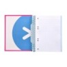 Cuaderno espiral a5 micro antartik tapa forrada 120h 90 gr cuadro 5mm 5 banda s 6 taladros color rosa