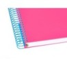 Cuaderno espiral a5 micro antartik tapa forrada 120h 90 gr cuadro 5mm 5 banda s 6 taladros color rosa