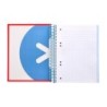 Cuaderno espiral a5 micro antartik tapa forrada120h 90 gr cuadro 5mm 5 bandas6 taladros color rojo