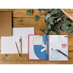 Cuaderno espiral a5 micro antartik tapa forrada 120h 90 gr cuadro 5mm 5 banda s 6 taladros color rosa