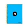 Cuaderno espiral a5 micro antartik tapa forrada120h 90 gr cuadro 5mm 5 bandas6 taladros color azul