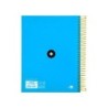 Cuaderno espiral a5 micro antartik tapa forrada120h 90 gr cuadro 5mm 5 bandas6 taladros color azul
