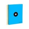 Cuaderno espiral a5 micro antartik tapa forrada120h 90 gr cuadro 5mm 5 bandas6 taladros color azul
