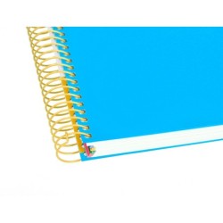 Cuaderno espiral a5 micro antartik tapa forrada120h 90 gr cuadro 5mm 5 bandas6 taladros color azul