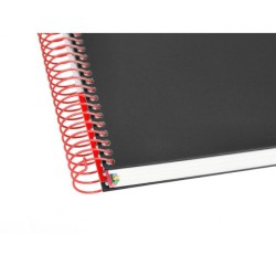 Cuaderno espiral a4 micro antartik tapa forrada 120h 90 gr cuadro 5mm 5 bandas 4 taladros color negro