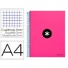 Cuaderno espiral a4 micro antartik tapa forrada 120h 90 gr cuadro 5mm 5 bandas 4 taladros color rosa