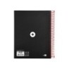 Cuaderno espiral a5 micro antartik tapa forrada 120h 90 gr horizontal 5 bandas 6 taladros color negro