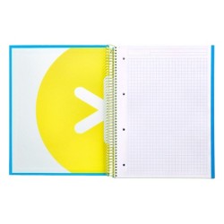 Cuaderno espiral a4 micro antartik tapa forrada 120h 90 gr cuadro 5mm 5 bandas 4 taladros color azul