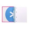 Cuaderno espiral a5 micro antartik tapa forrada 120h 100 gr horizontal 5 bandas 6 taladros color rosa