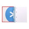 Cuaderno espiral a5 micro antartik tapa forrada 120h 90 gr horizontal 5 bandas 6 taladros color rojo