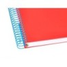 Cuaderno espiral a5 micro antartik tapa forrada 120h 90 gr horizontal 5 bandas 6 taladros color rojo