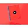 Cuaderno espiral a5 micro antartik tapa forrada 120h 90 gr horizontal 5 bandas 6 taladros color rojo