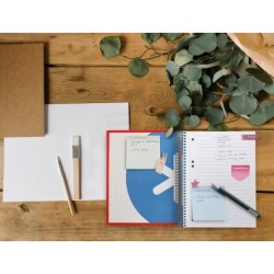 Cuaderno espiral a5 micro antartik tapa forrada 120h 90 gr horizontal 5 bandas 6 taladros color rojo