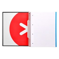 Cuaderno espiral a4 micro antartik tapa forrada 120h 90 gr horizontal 5 bandas 4 taladros color negro