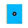 Cuaderno espiral a4 micro antartik tapa forrada 120h 90 gr horizontal 5 bandas 4 taladros color azul