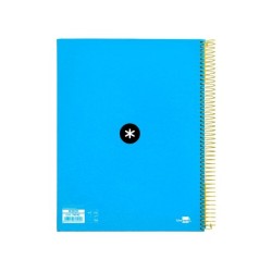 Cuaderno espiral a4 micro antartik tapa forrada 120h 90 gr horizontal 5 bandas 4 taladros color azul