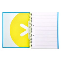 Cuaderno espiral a4 micro antartik tapa forrada 120h 90 gr horizontal 5 bandas 4 taladros color azul