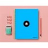 Cuaderno espiral a4 micro antartik tapa forrada 120h 90 gr horizontal 5 bandas 4 taladros color azul