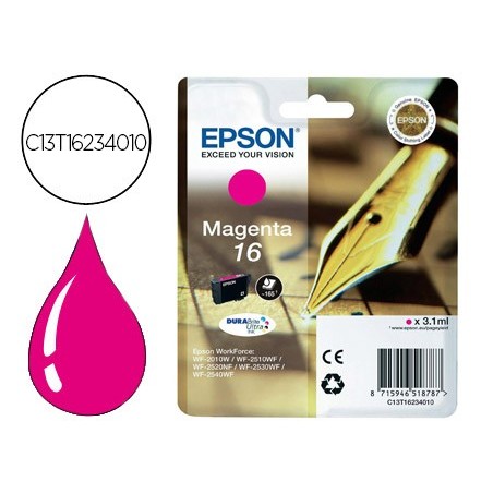 Ink-jet epson 16 wf2010w wf2510wf wf2520nf wf2530wf wf2540wf magenta 175 pag