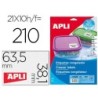 Etiqueta adhesiva apli 12328 tamaño 63,5x38,1 mm para congelados caja con 10 hojas a4 blancas directiva europea