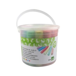 Tiza color liderpapel para suelo cubilete de 20 unidades colores surtidos