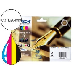 Ink-jet epson 16 multipack workforce wf-2010w wf-2510wf wf-2520nf wf-2530wf wf-2540wf negro amarillo cian y magenta