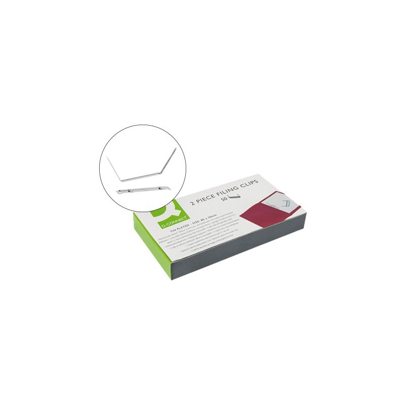 Encuadernador fastener q-connect plateado caja de 50 unidades