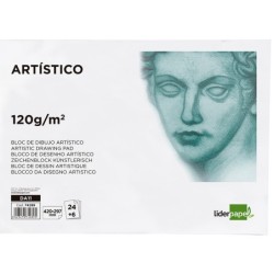 Bloc dibujo liderpapel artistico encolado 297x420 mm 30 hojas 120g/m2 sin recuadro