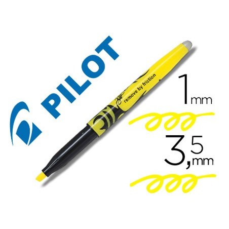 Rotulador pilot frixion light fluorescente borrable punta defibra color amarillo
