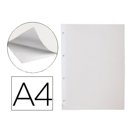 Hoja album de fotos liderpapel din a4 autoadhesiva blanca