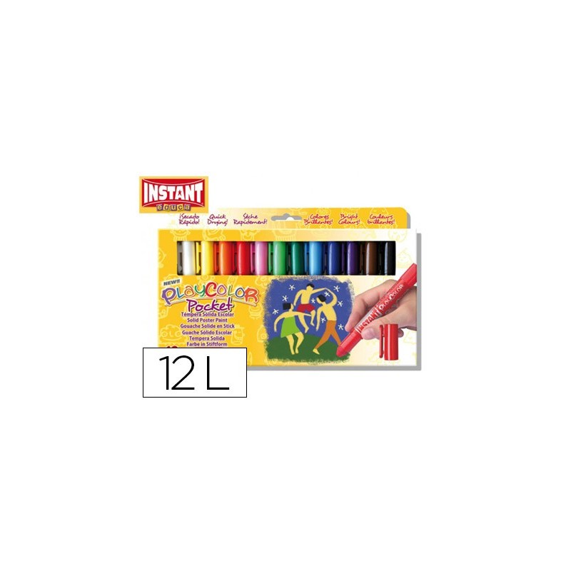 Tempera solida en barra playcolor pocket escolar caja de 12 colores surtidos Tempera solida en barra playcolor pocket escolar caja de 12 colores surtidos