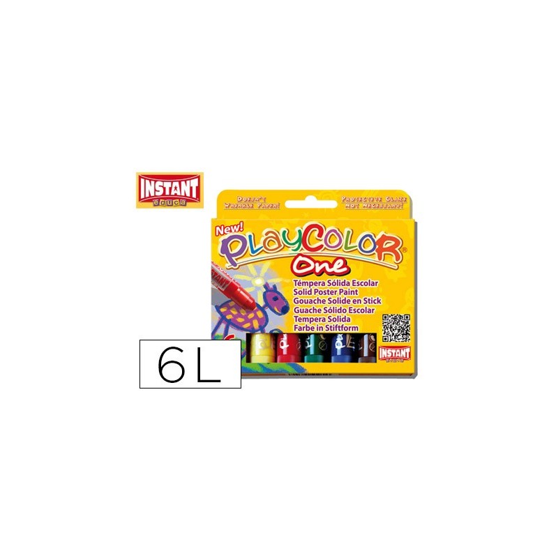 Tempera solida en barra playcolor escolar caja de 6 colores surtidos Tempera solida en barra playcolor escolar caja de 6 colores surtidos